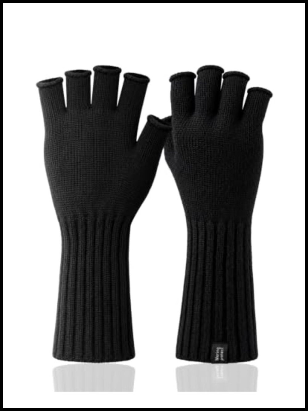 Merino Wool Fingerless Gloves Thermal Knit Men Women 3 Sizes Fit
